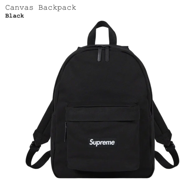 Supreme Black Canvas Backpack